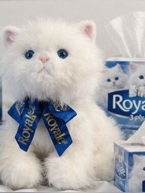 Vintage 90s GUND “Royale” Persian Cat Plush – Tissue Fur – Pristine